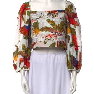FARM Rio Colorful Tropical Blouse Size Xs NWOT